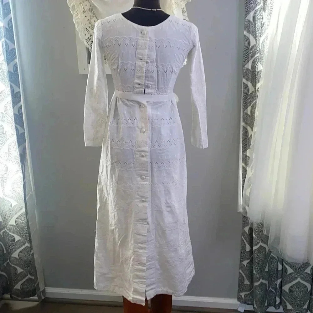 Vintage eyelet midi dress - Picture 5 of 10